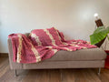 Manta a crochet Rosa Aura 150x160cm