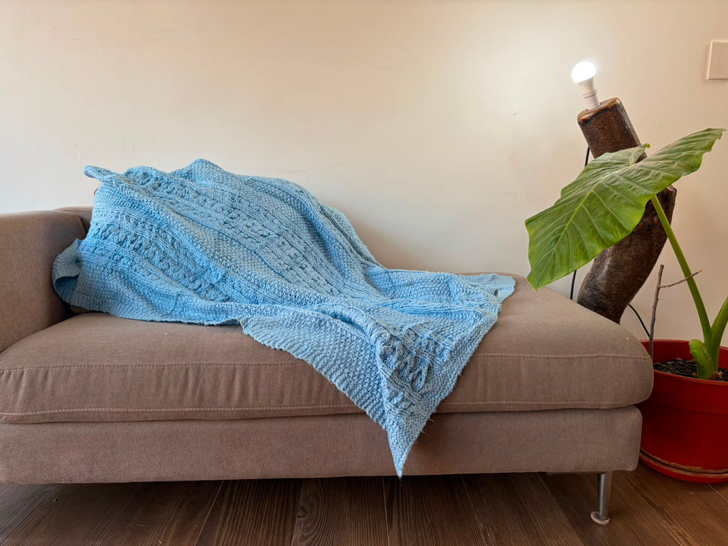 Manta Cola de Sirena - Crochet Artesanal Azul
