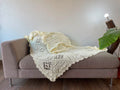 Manta a crochet Jardín de Marfil 140x183cm